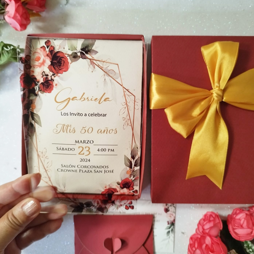 Invitación de Bodas Acrilic Colors 16C