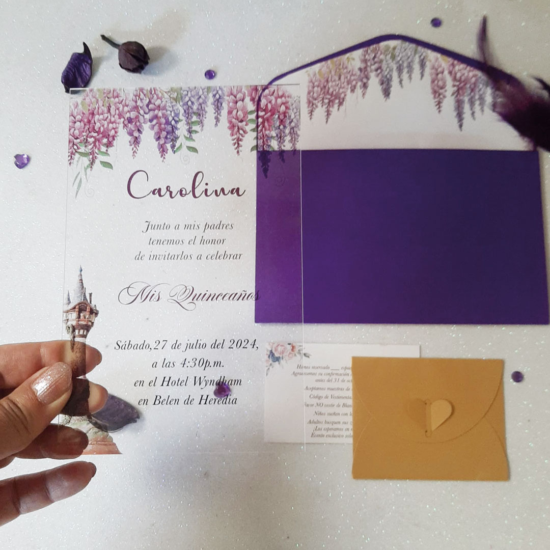 Invitación de Bodas Acrilic Colors 14A