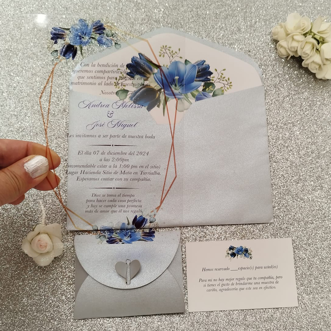 Invitación de Bodas Acrilic Colors 14A